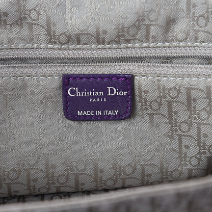 Christian Dior Lambskin Plisse Pleated Basket Tote Bag Violet Fonce 6 of 10