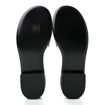 Chanel Pearl Embroidery CC Mules 38 Black White 6 of 9