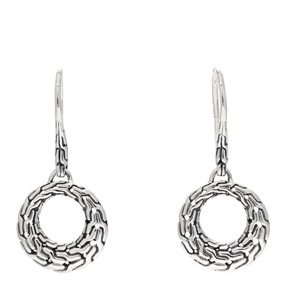 John Hardy Sterling Silver Classic Chain Filigree Circle Drop Earrings 1 of 4