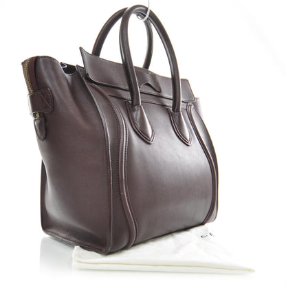 Celine Smooth Calfskin Mini Luggage Wine 2 of 9