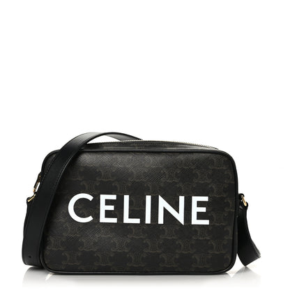 Celine Triomphe Canvas Medium Messenger Bag Black 1 of 8