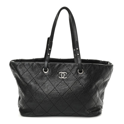 Chanel Glazed Calfskin Large On The Road Tote Black 1 of 10
