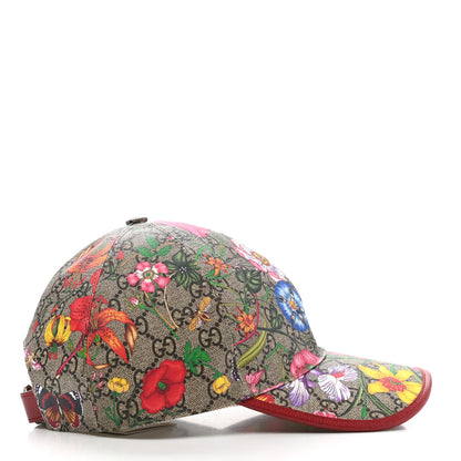 Gucci GG Supreme Flora Claudia Baseball Hat 57 M Red 5 of 11