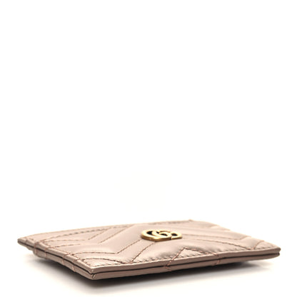 Gucci Calfskin Matelasse GG Marmont Card Holder Porcelain Rose 4 of 7
