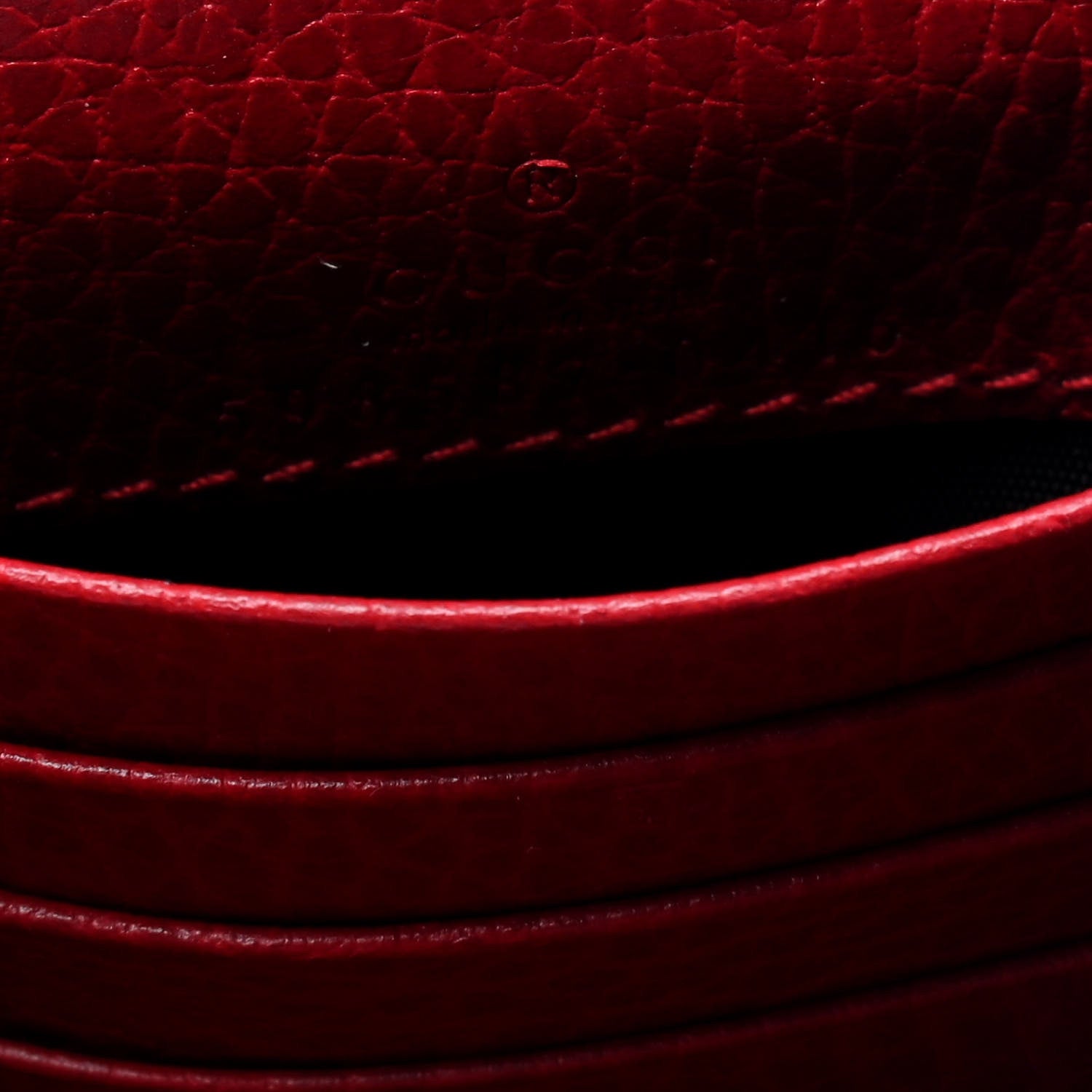 Gucci Dollar Calfskin Medium GG Marmont Wallet Red 4 of 5