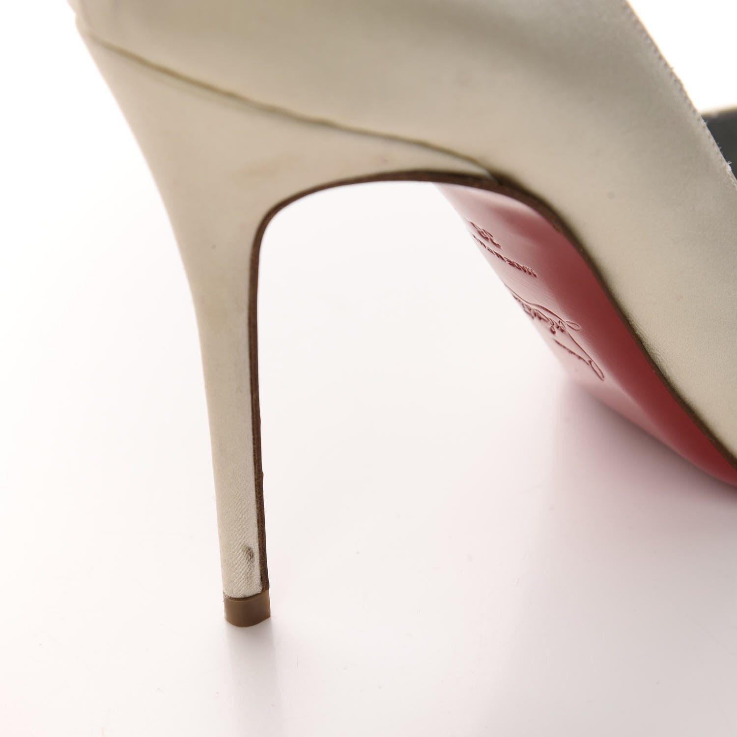 Christian Louboutin Crepe Satin Just Soon 100 Peep Toe Pumps 38 Off White 12 of 14