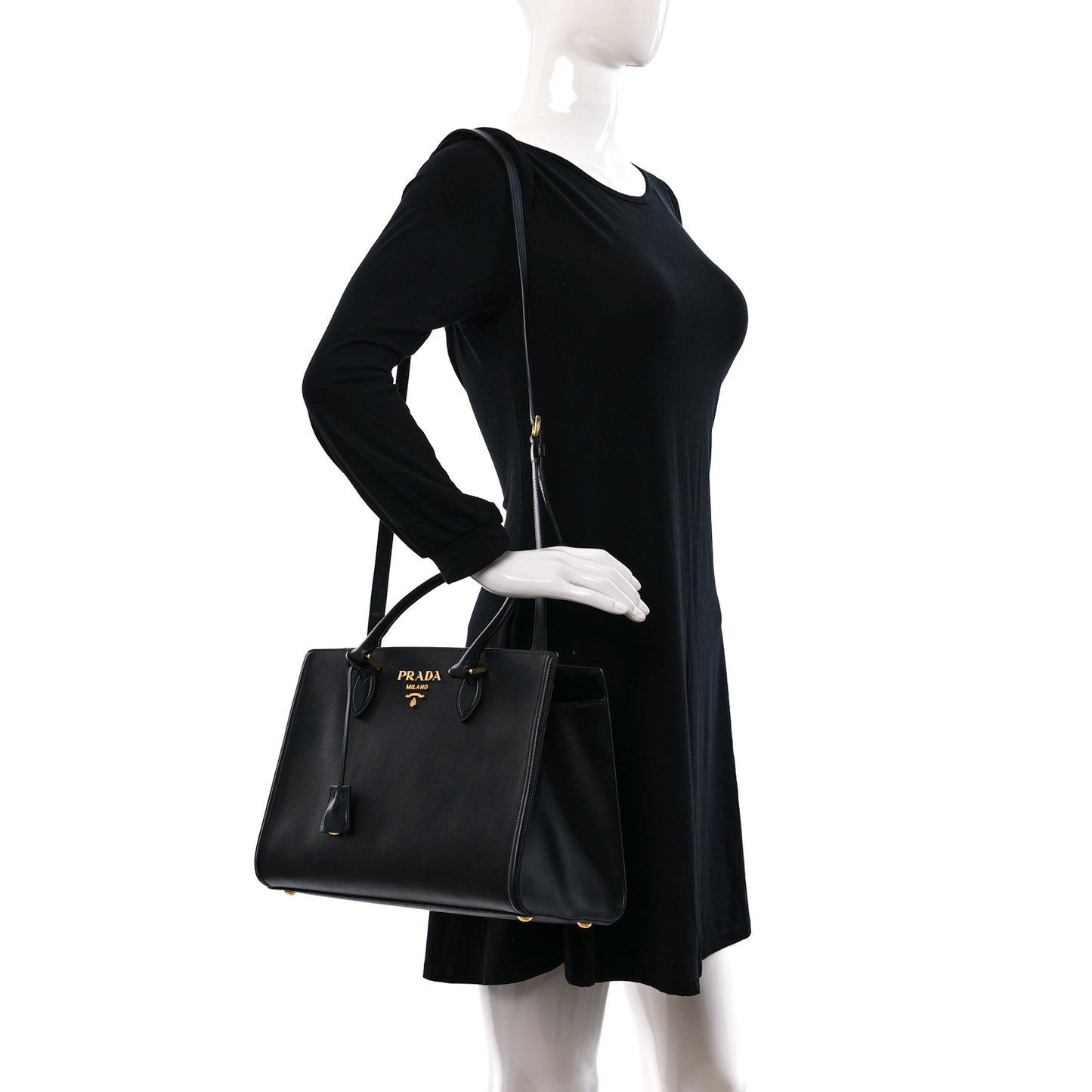 Saffiano Soft Calfskin Tote Black