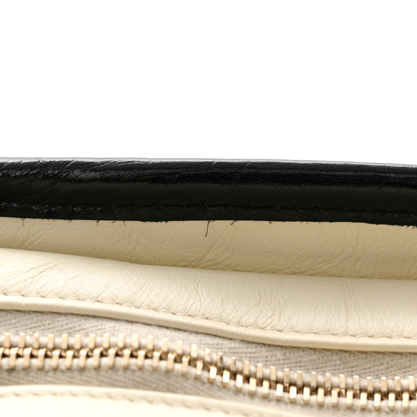 Aged Calfskin Quilted Small Gabrielle Hobo Black White