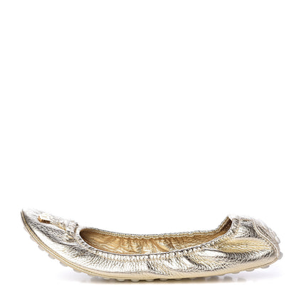 Louis Vuitton Metallic Calfskin Lemon Ballerina Flats 40 Gold 1 of 9