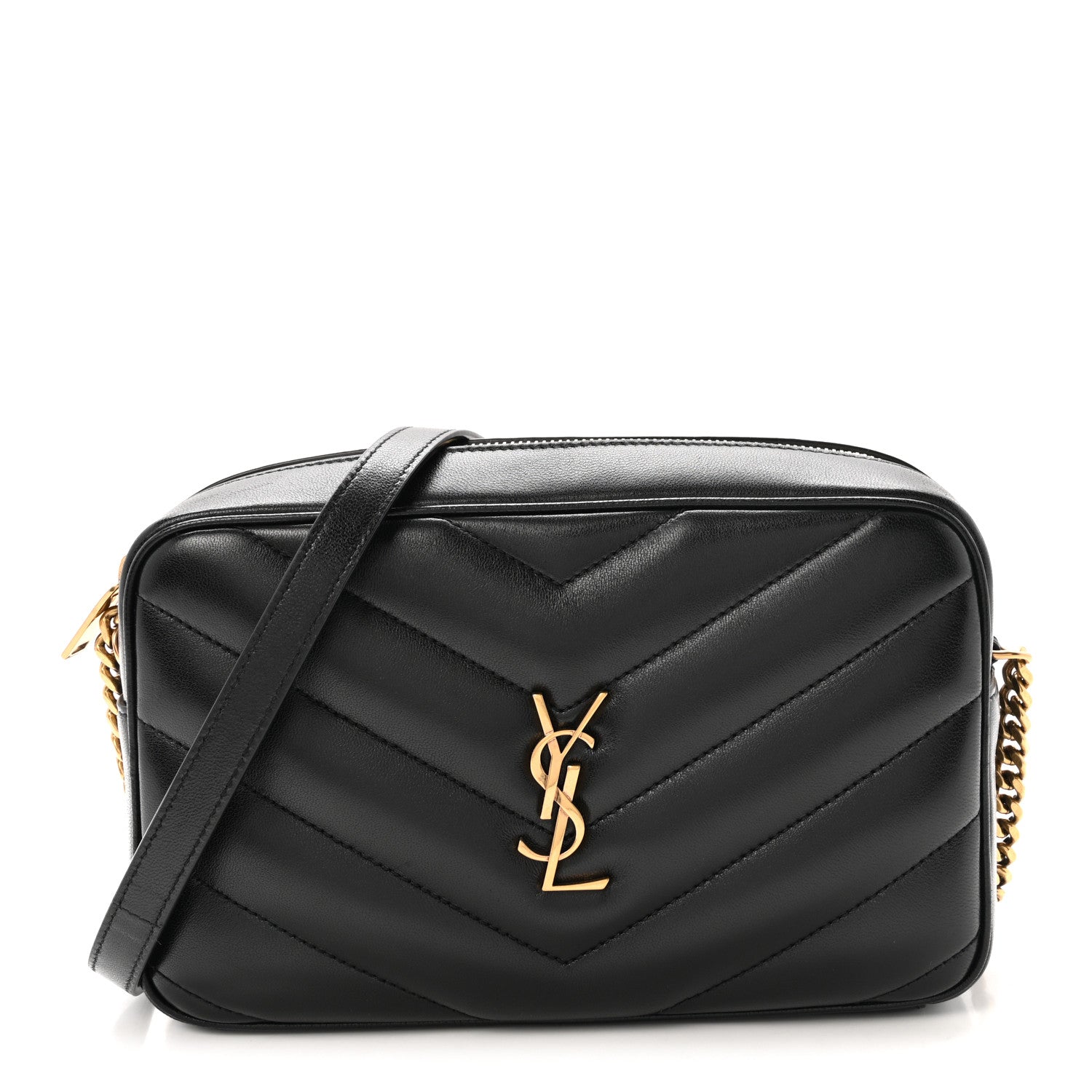 Saint Laurent Lambskin Chevron Quilted Medium Loulou Camera Bag  Rouge Cabernet 1 of 10