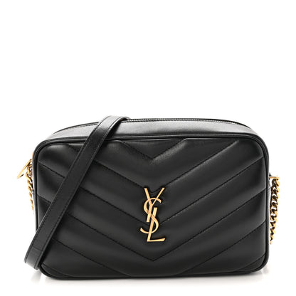 Saint Laurent Lambskin Chevron Quilted Medium Loulou Camera Bag  Rouge Cabernet 1 of 10
