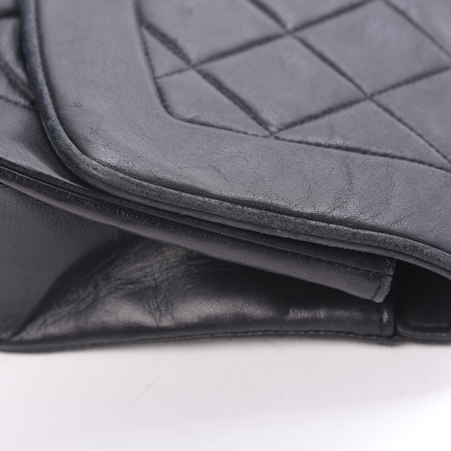 Lambskin Quilted Small Single Flap Black