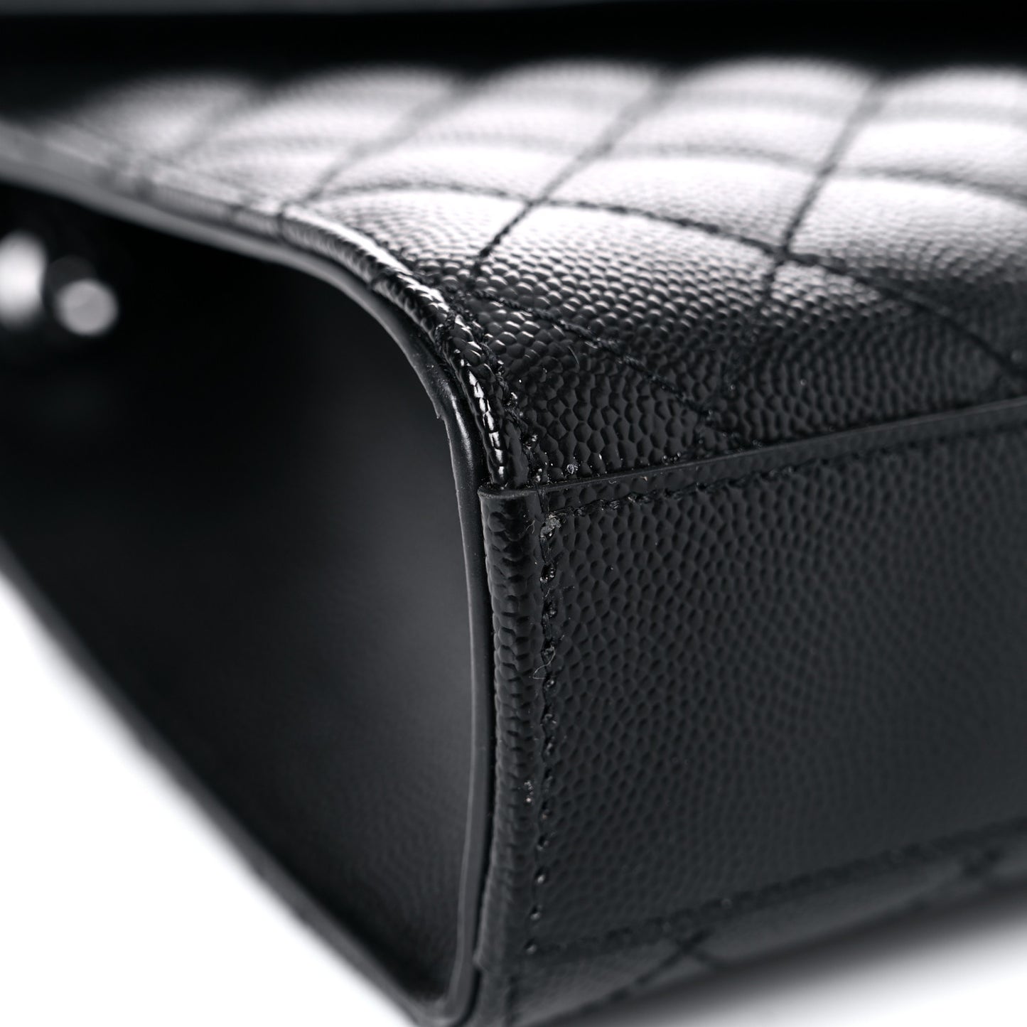 Grain De Poudre Textured Mixed Matelasse Triquilt Medium Monogram Satchel Black