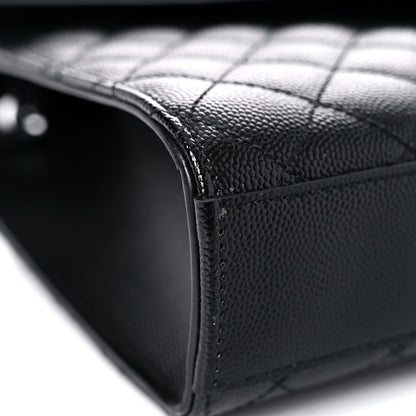 Saint Laurent Grain De Poudre Textured Mixed Matelasse Triquilt Medium Monogram Satchel Black 8 of 11