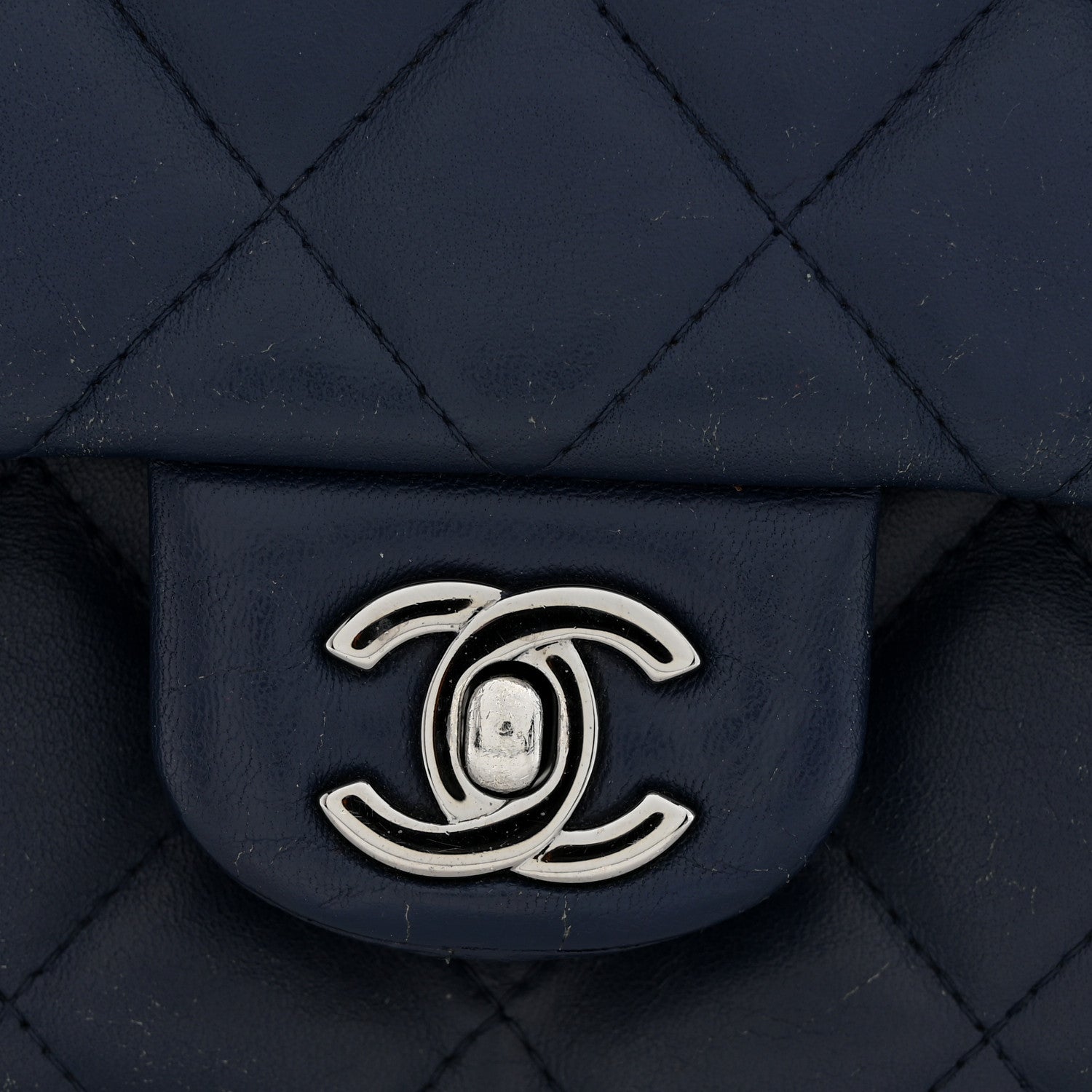 Chanel Lambskin Quilted Clutch with Chain Flap Navy 12 of 12