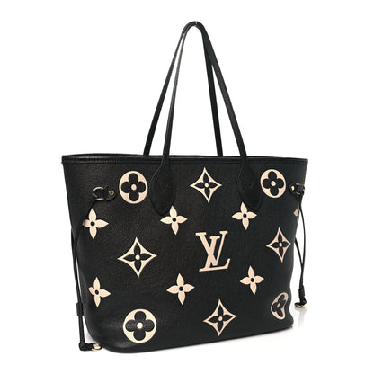 Louis Vuitton Empreinte Monogram Giant Neverfull MM Black Beige 4 of 11