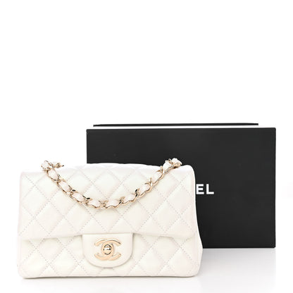 Chanel Iridescent Calfskin Quilted Mini Rectangular Flap White 11 of 11