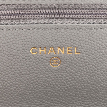 Chanel Caviar Quilted Wallet On Chain WOC Grey 6 of 12