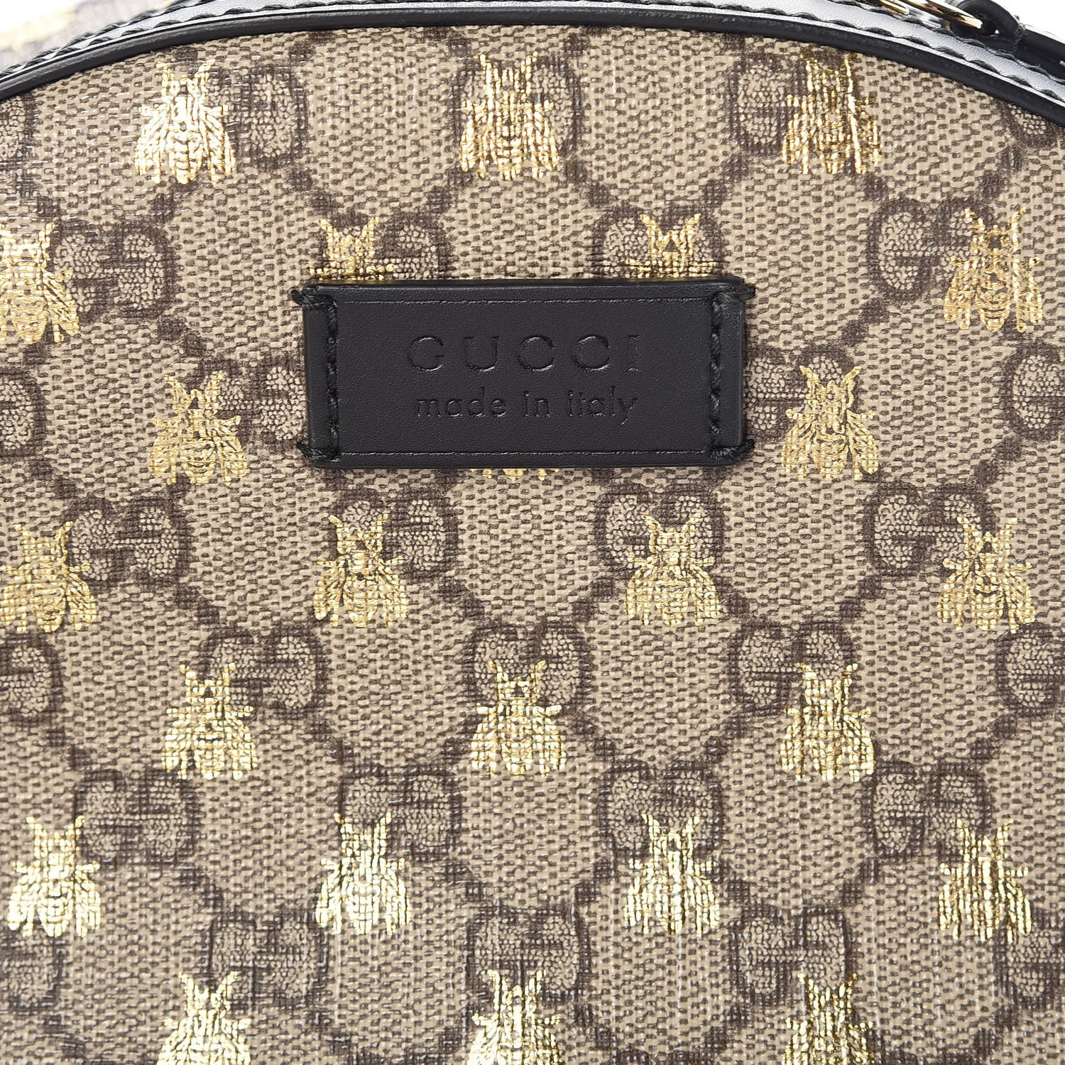 Gucci GG Supreme Monogram Bees Print Small Day Backpack Beige Oro Black 6 of 8