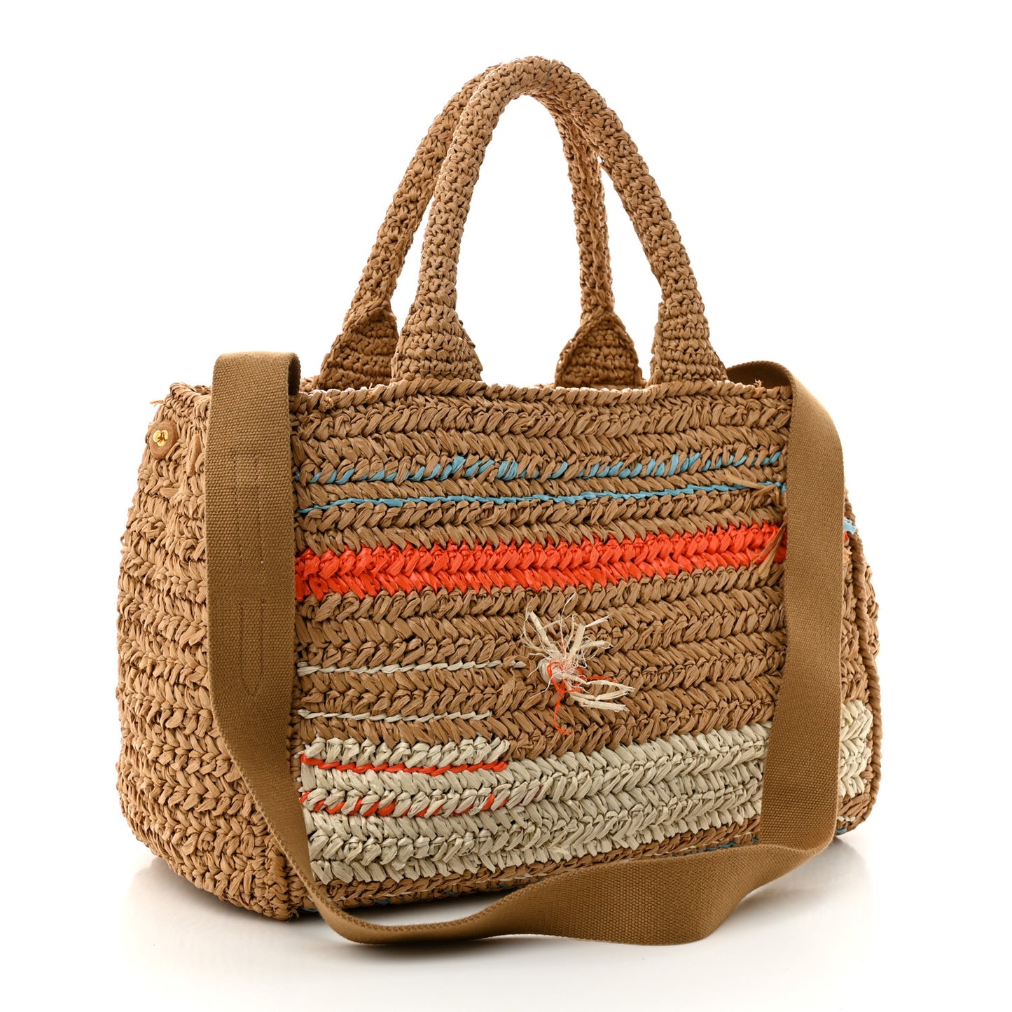 Raffia Woven Tote Naturale Caramel