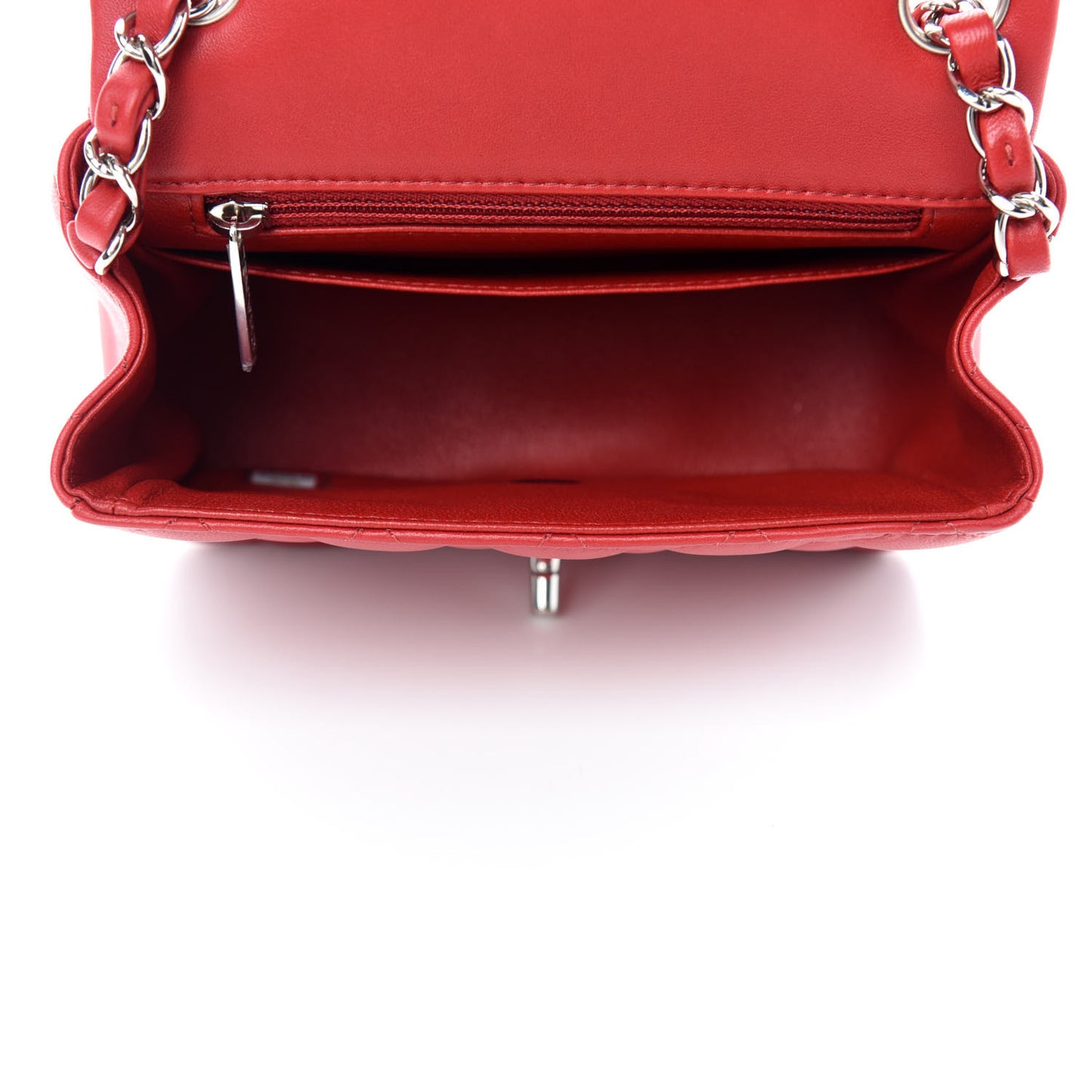 Lambskin Quilted Mini Square Flap Red