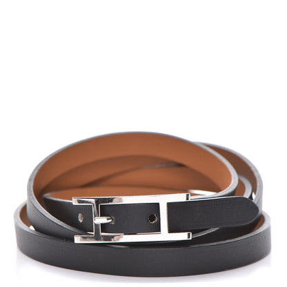 Hermes Chamonix Hapi 3MM Triple Tour Wrap Bracelet L Black 1 of 7