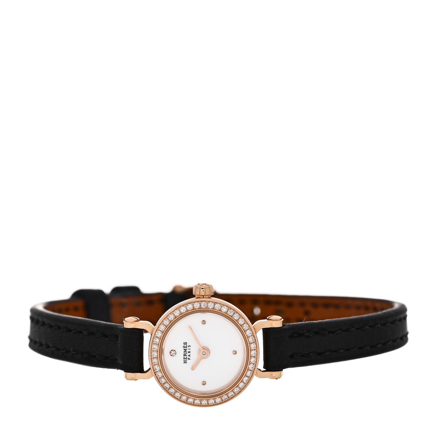 18K Yellow Gold Barenia Diamond 16mm Faubourg Quartz Watch Noir