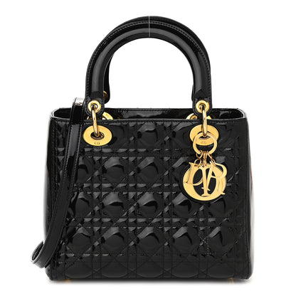 Christian Dior Patent Cannage Medium Lady Dior Black 1 of 10