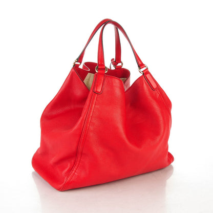 Gucci Pebbled Calfskin Large Soho Shoulder Bag Red 3 of 7