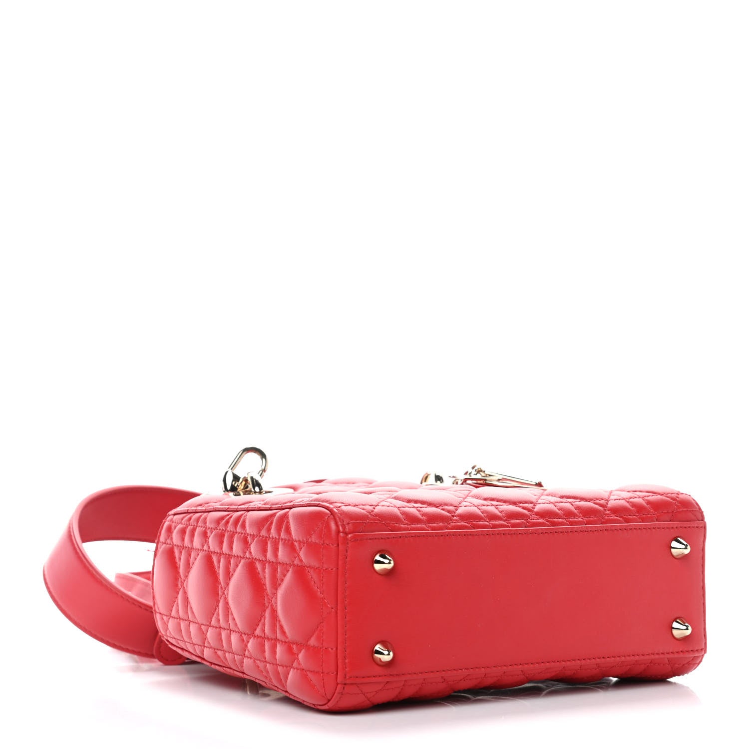 Christian Dior Lambskin Cannage Small Lucky Badges My Lady Dior Red 3 of 6