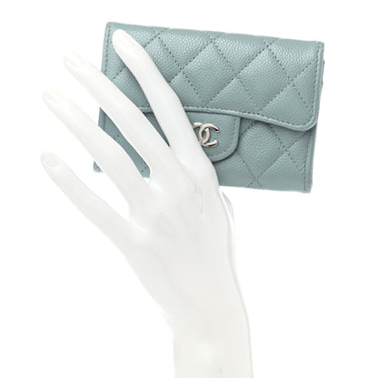 Chanel Caviar Quilted Flap Card Holder Wallet Dark Grey 2 of 8