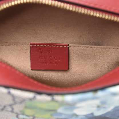 Gucci GG Supreme Monogram Blooms Mini Chain Shoulder Bag Beige Blue Navy Hibiscus Red 6 of 14
