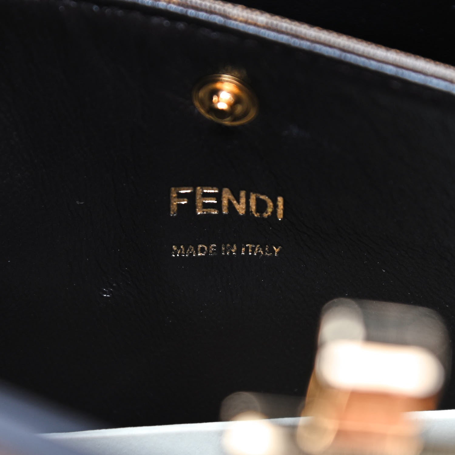 Fendi Camoscio Glazed Fabric FF 1974 Medium Peekaboo X-Lite Marrone Mogano Panna 8 of 10