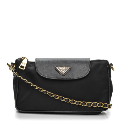 Prada Tessuto Nylon Saffiano Crossbody Bag Nero Black 1 of 6