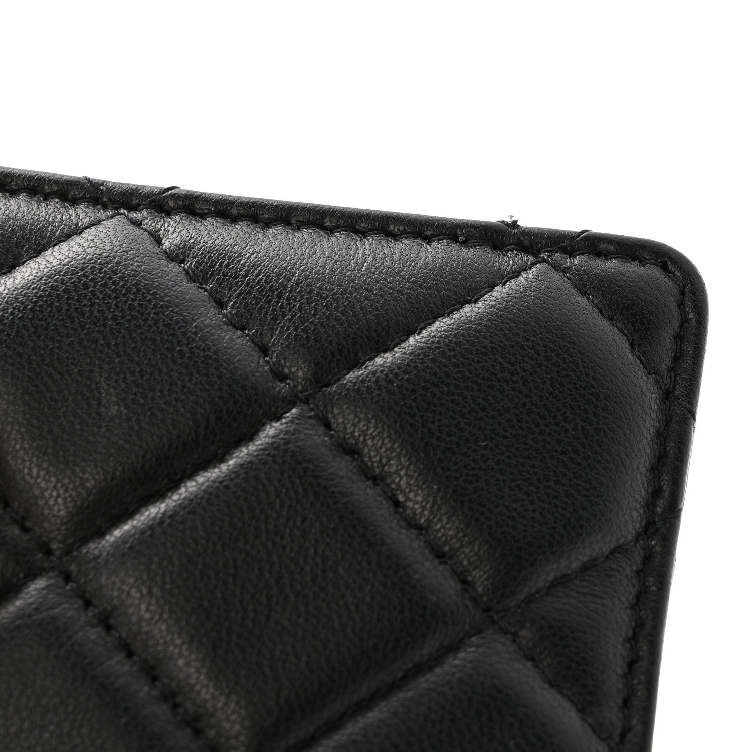 Chanel Lambskin Quilted Glitter Card Holder On Chain Black 12 of 12
