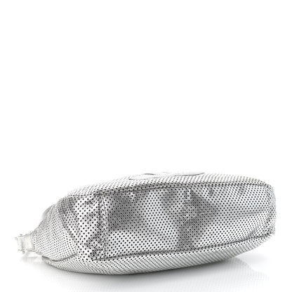 Chanel Metallic Glazed Calfskin Perforated Medium Rodeo Drive Tote Silver 4 of 9