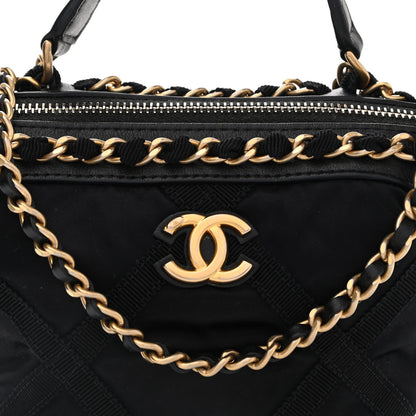 Chanel Nylon Grosgrain Quilted Lifestyle Clutch with Chain Black 8 of 11