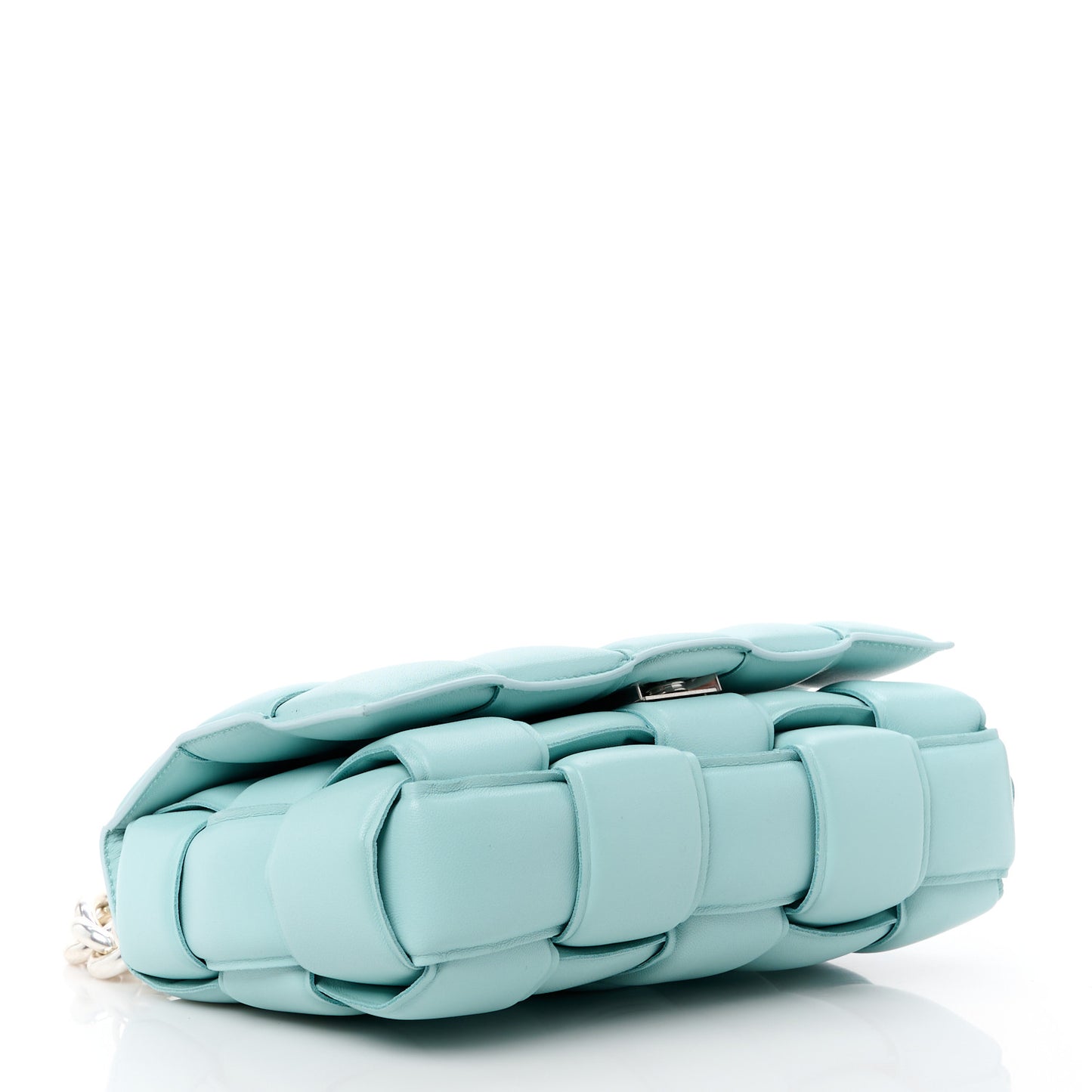 Lambskin Maxi Intreccio Padded Chain Cassette Crossbody Bag Spearmint