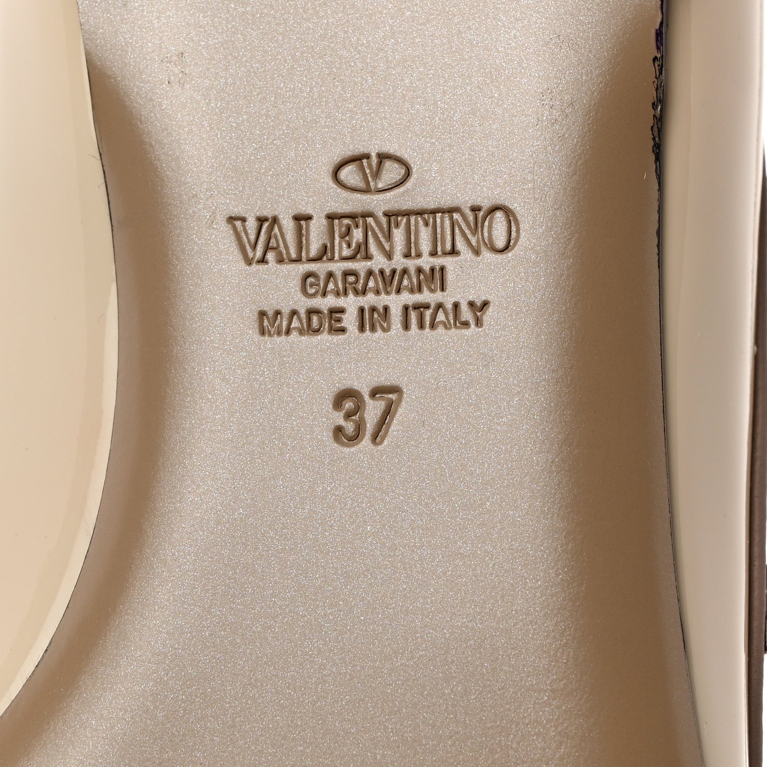 Valentino Garavani Patent Rockstud Ballerina Flats 37 Light Ivory Poudre 8 of 9