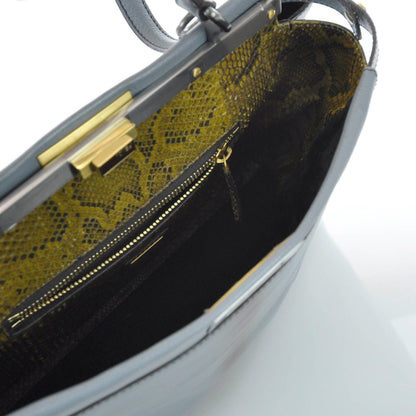 Fendi Goatskin Python Large Peekaboo Iconic Satchel 7 of 9