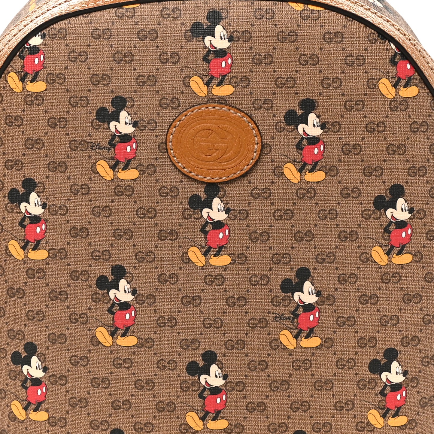 X DISNEY Mini Vintage GG Supreme Monogram Mickey Mouse Small Dome Backpack Beige Vintage Sun Oil