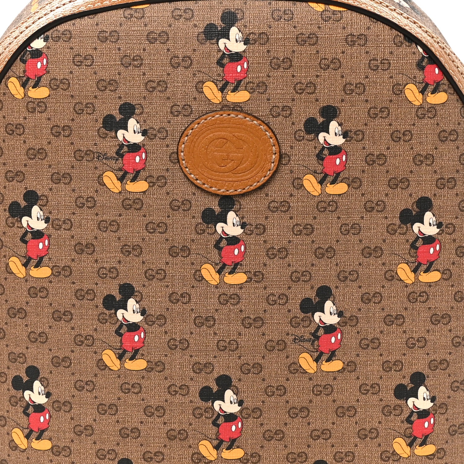 Gucci X DISNEY Mini Vintage GG Supreme Monogram Mickey Mouse Small Dome Backpack Beige Vintage Sun Oil 8 of 10