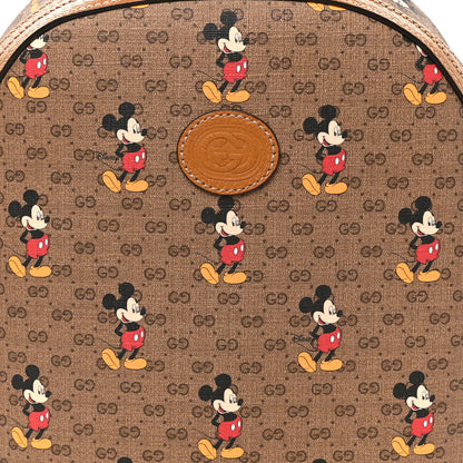 Gucci X DISNEY Mini Vintage GG Supreme Monogram Mickey Mouse Small Dome Backpack Beige Vintage Sun Oil 8 of 10