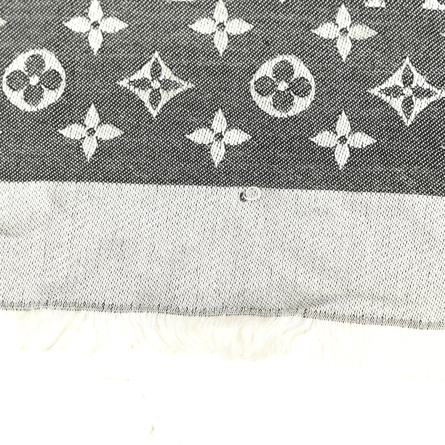 Louis Vuitton Silk Wool Monogram Denim Shawl Black 4 of 5