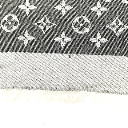 Louis Vuitton Silk Wool Monogram Denim Shawl Black 4 of 5
