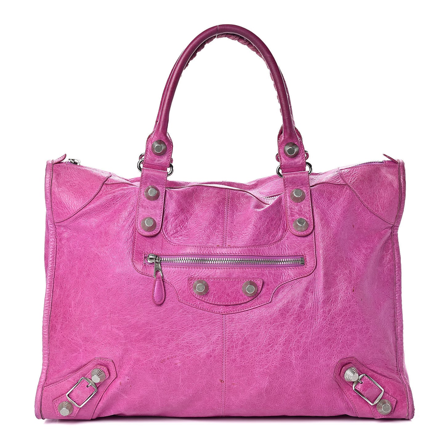 Agneau Giant 21 Silver Hardware Weekender Magenta