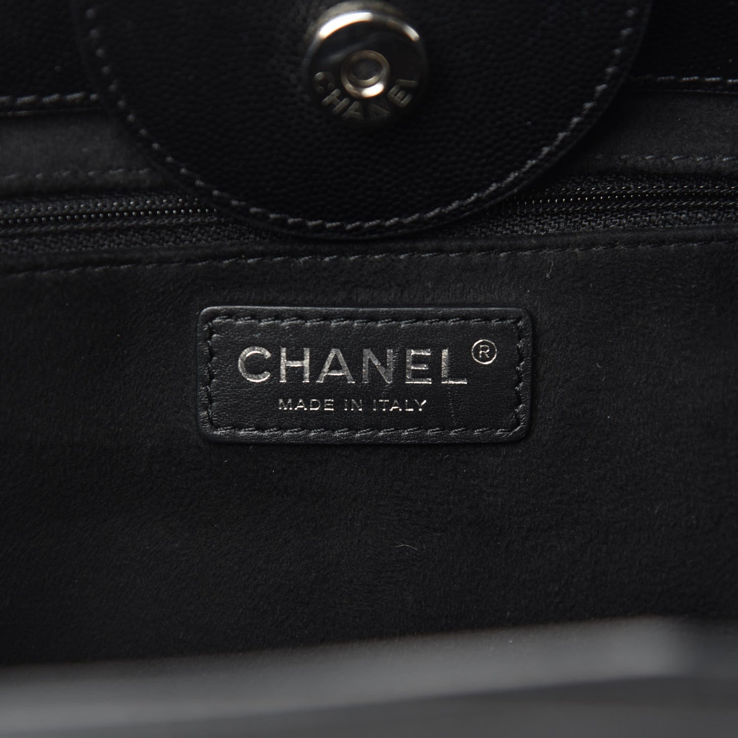 Caviar Small Studded Deauville Tote Black