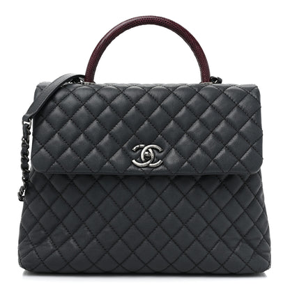 Chanel Caviar Lizard Quilted Large Coco Handle Flap Grey 1 of 16