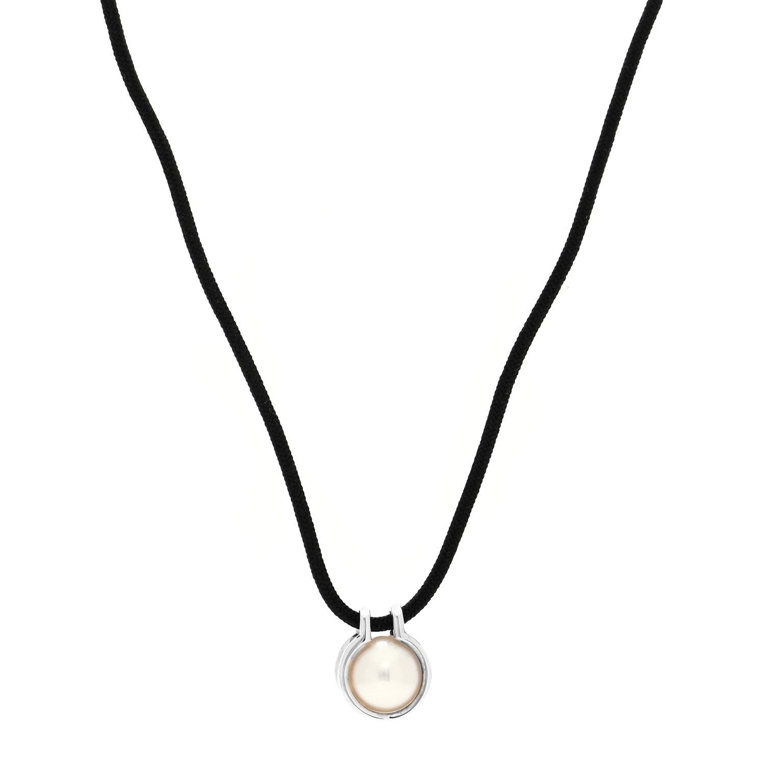 Tiffany Sterling Silver Pearl HardWear Cord Necklace 1 of 6