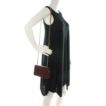 Chanel Caviar Timeless CC Wallet On Chain WOC Dark Brown 2 of 9